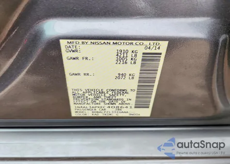 2014 Nissan Altima 2.5 из США, поврежденный, VIN 1N4AL3APXEC408641